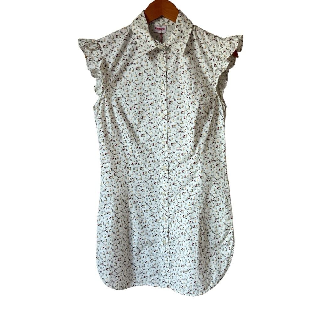 Fiorucci Camicia Floral Print Shirt Dress Nwt Size 40 / 10 / Large